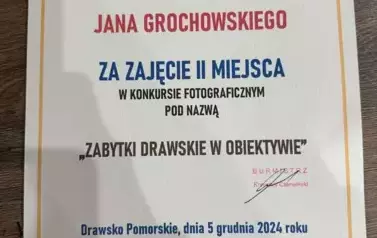 Galeria aktualności II miejsce Jana Grochowskiego w konkursie fotograficznym 4